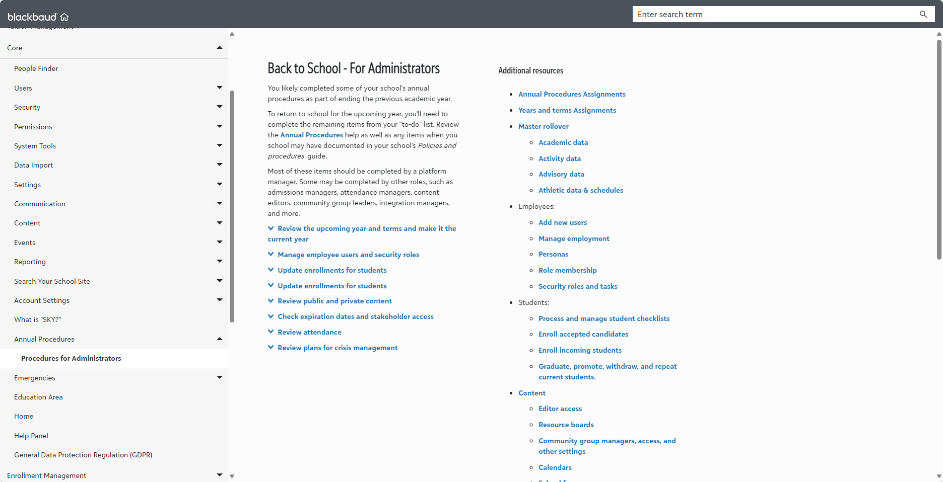 Admin Back to School Guide Homepage